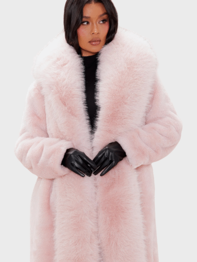 Dakota Maxi Fur Pink Coat