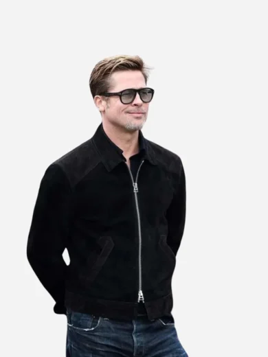 Brad Pitt F1 2025 Suede Leather Black Jacket