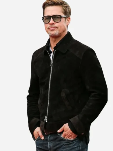Brad Pitt F1 2025 Suede Leather Black Jacket