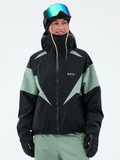 Women Spike Black/Faded Green Ski Jacket