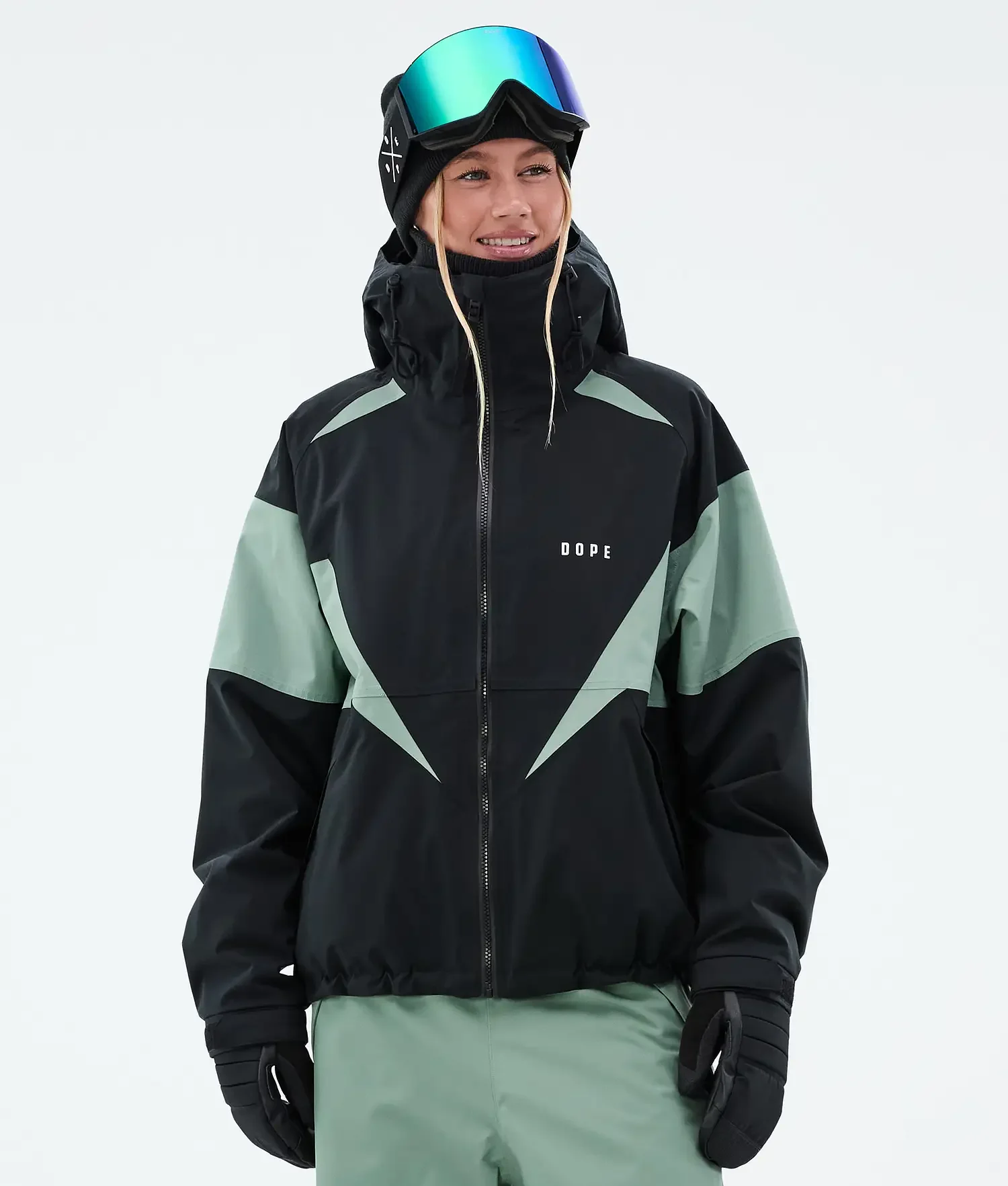 Women Spike Black/Faded Green Ski Jacket