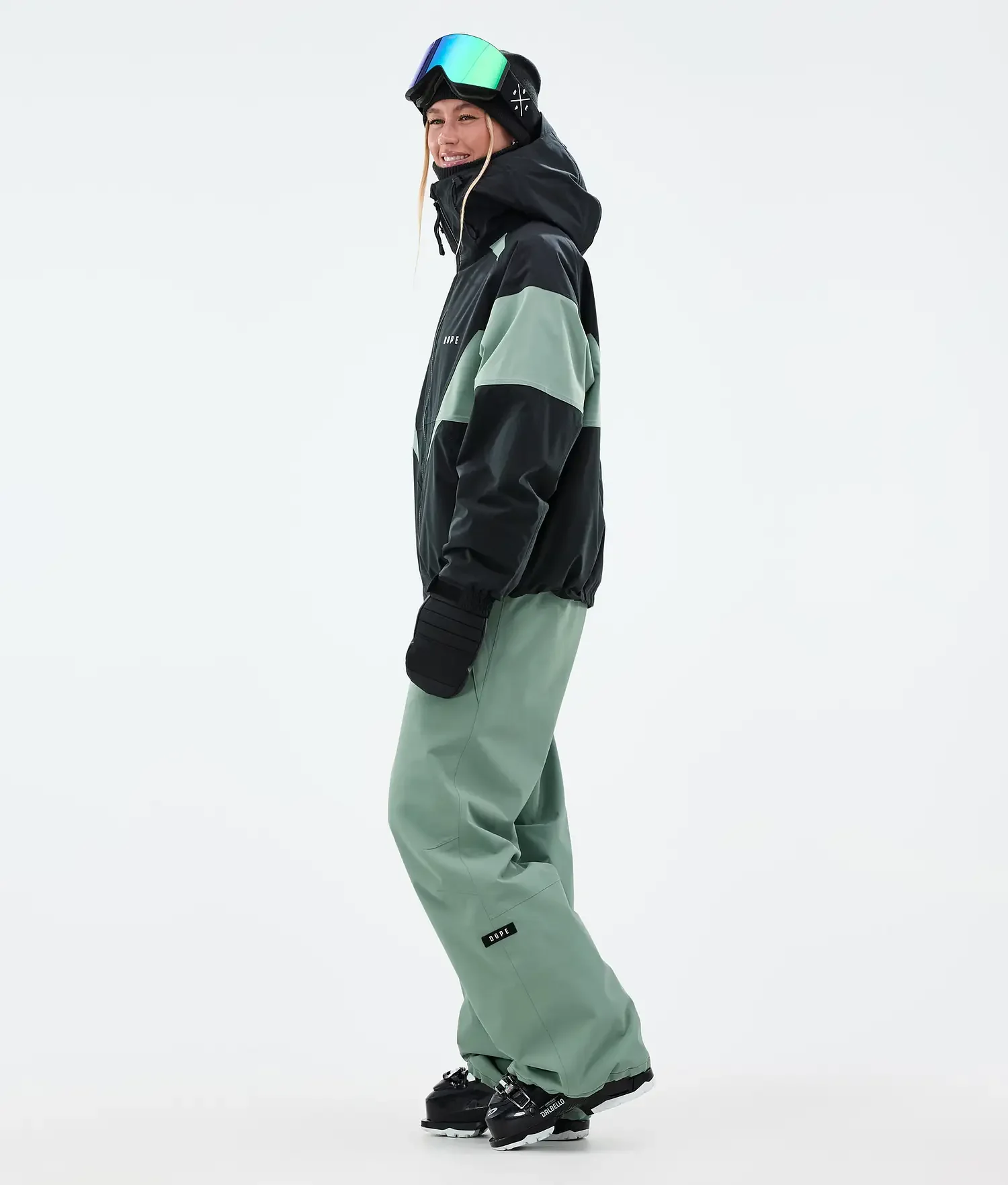 Women Spike Black/Faded Green Ski Jacket