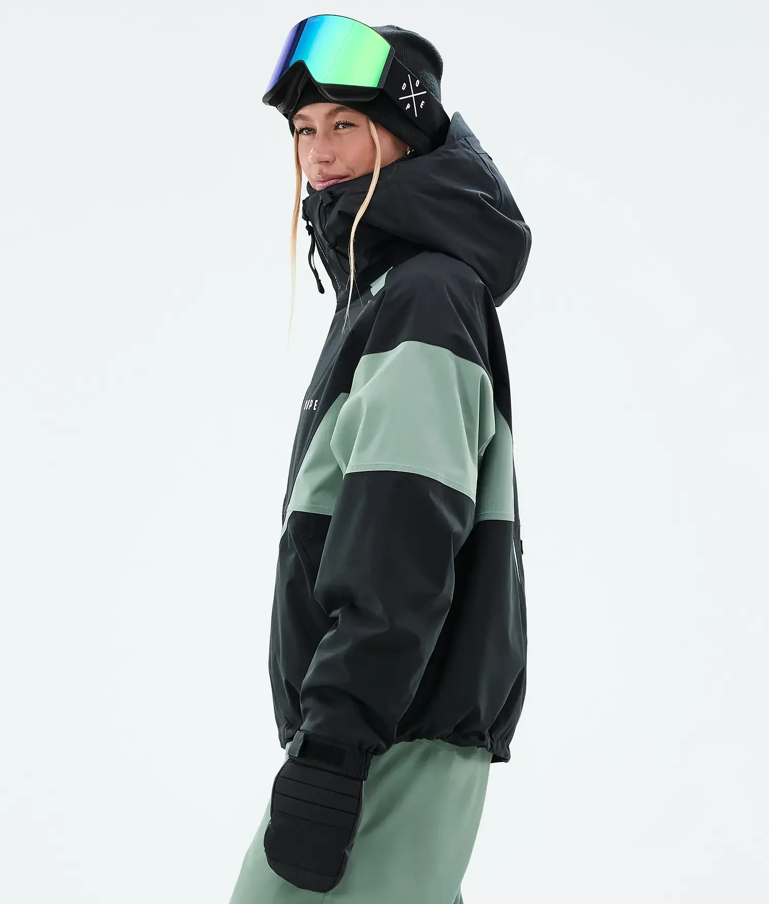Women Spike Black/Faded Green Ski Jacket