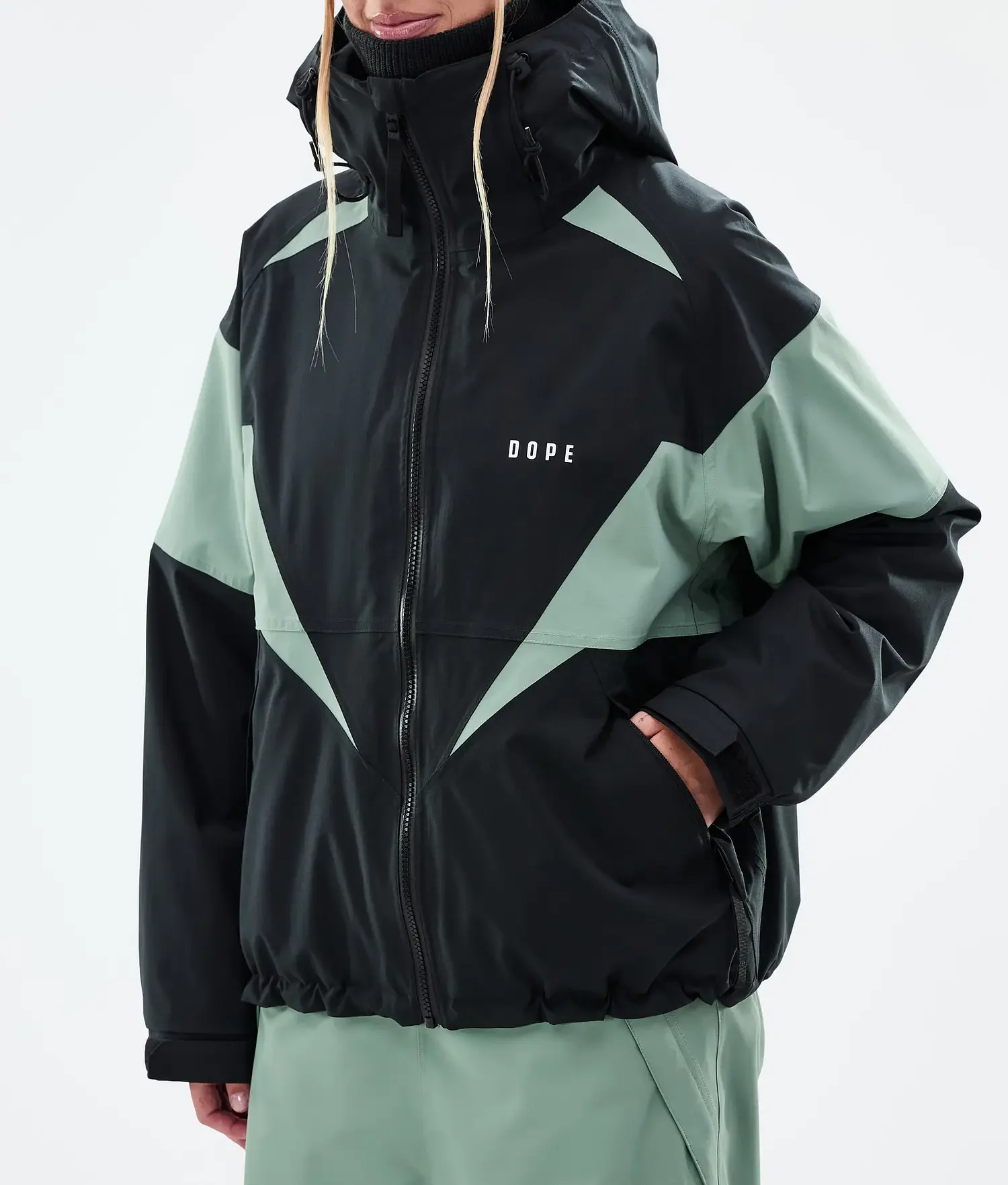 Women Spike Black/Faded Green Ski Jacket