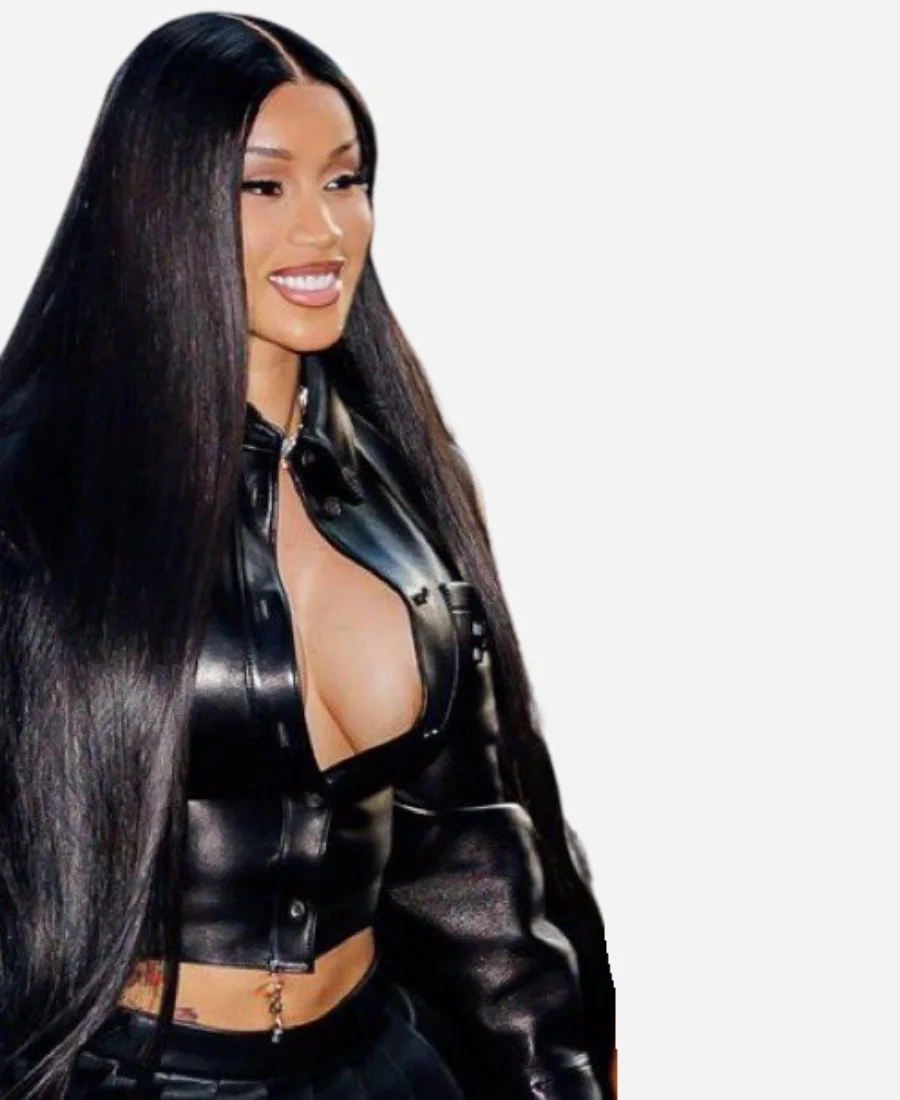 Cardi B NYC 2025 Black Cropped Jacket