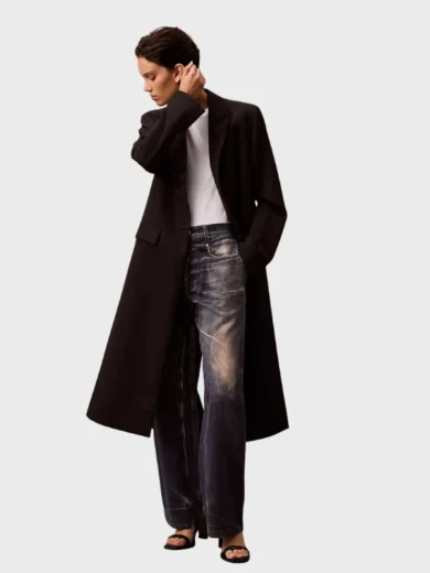 Breasted Crepe Single Coat