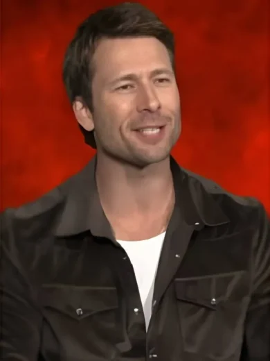 Access Daily 2025 Glen Powell Brown Velvet Shirt