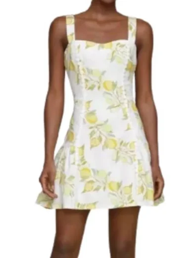 Access Daily 2025 Kit Hoover Lemon Print Mini Dress