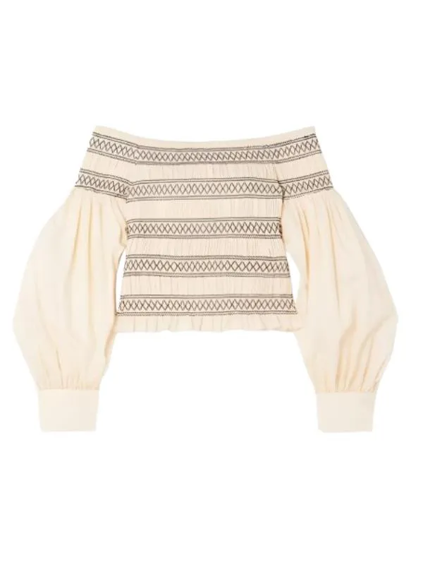 Access Daily 2025 Jeanie Buss Off The Shoulder Top