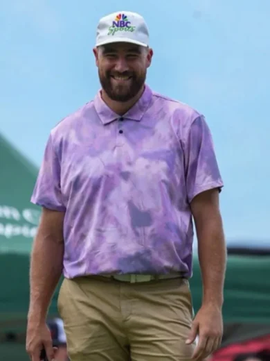 ACC Golf Tournament Travis Kelce Purple Golf Polo