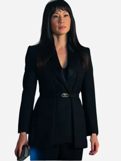 Lucy Liu Red One 2024 Black Coat