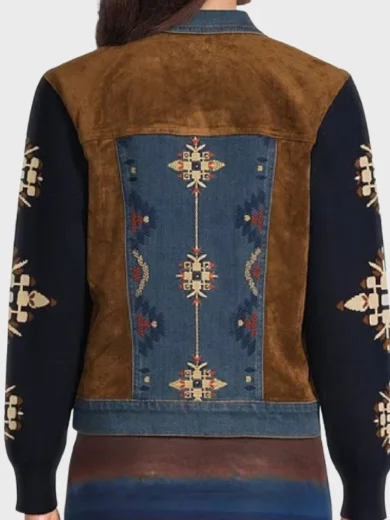 Reba Embroidered The Voice 2024 Suede Denim Jacket