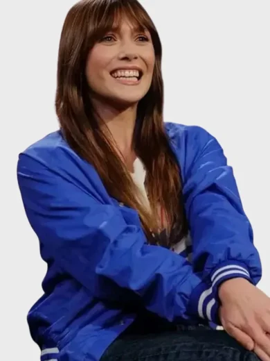 Elizabeth Olsen Blue Varsity Jacket