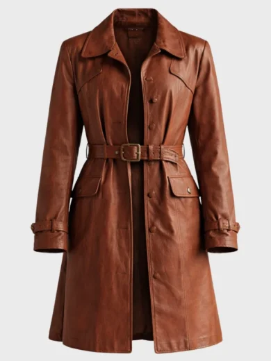 The Big Fake Aurora Giovinazzo Brown Coat
