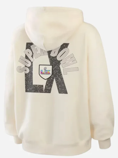 Erin Andrews Super Bowl LX Beige Hooded Jacket