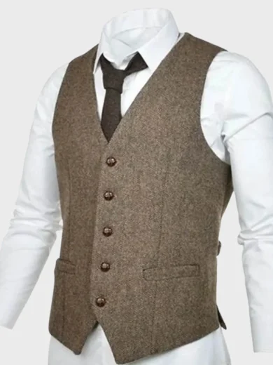 Half Man Jamie Bell Brown Vest
