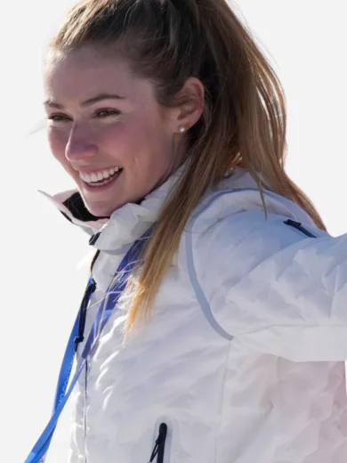 Mikaela Shiffrin Winter Olympics 2026 White Jacket