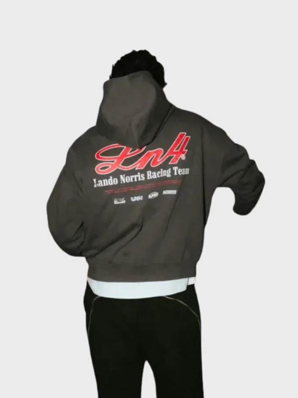 Lando Norris Charcoal Zip Hoodie