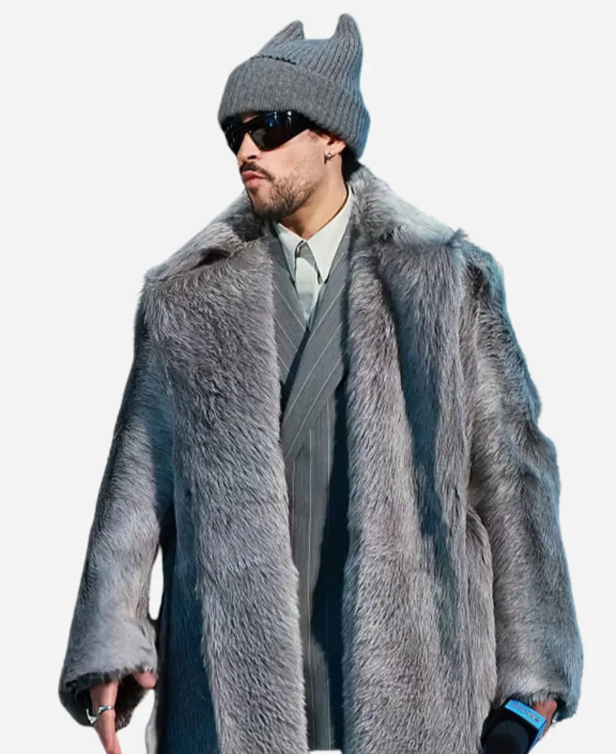 Bad Bunny Super Bowl LX Halftime Show Press Conference Fur Coat