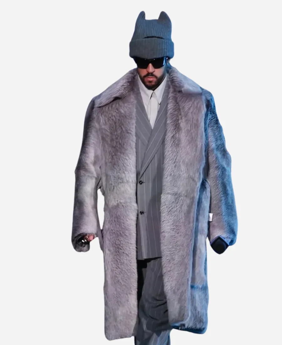 Bad Bunny Super Bowl LX Halftime Show Press Conference Fur Coat
