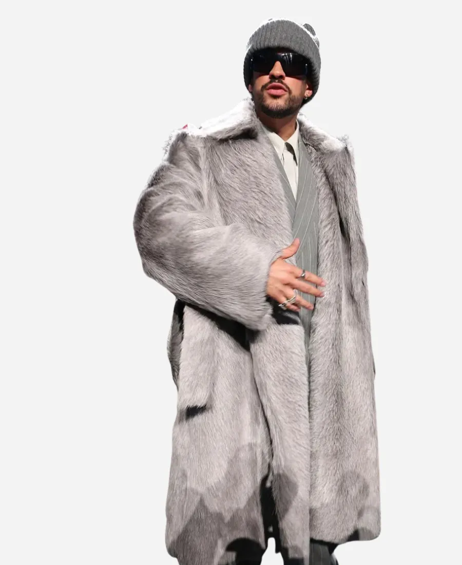 Bad Bunny Super Bowl LX Halftime Show Press Conference Fur Coat