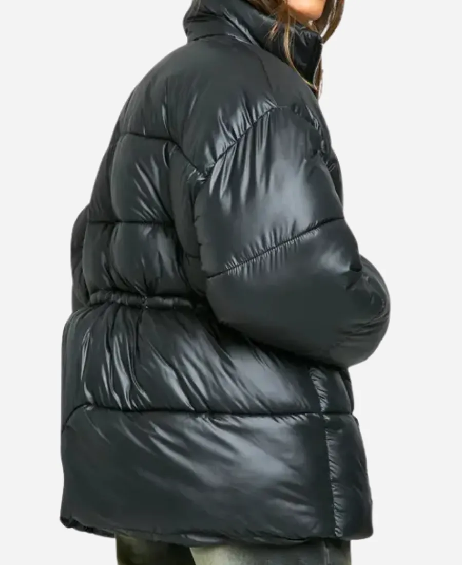 Boohoo Cinched Waist Puffer Jacket