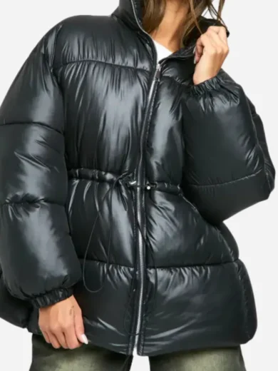 Boohoo Cinched Waist Puffer Jacket