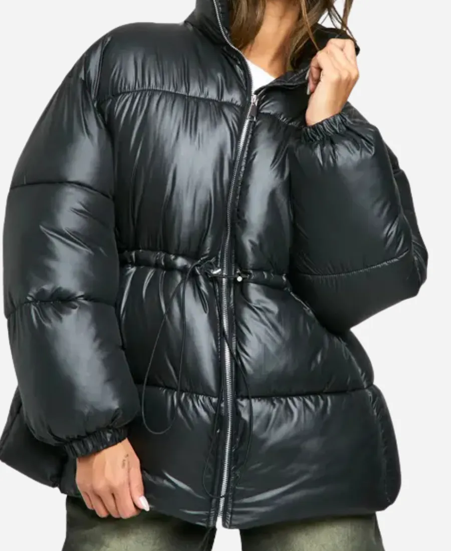 Boohoo Cinched Waist Puffer Jacket