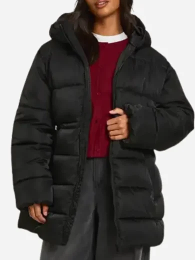 Boohoo Petite Cinched Waist Puffer Jacket