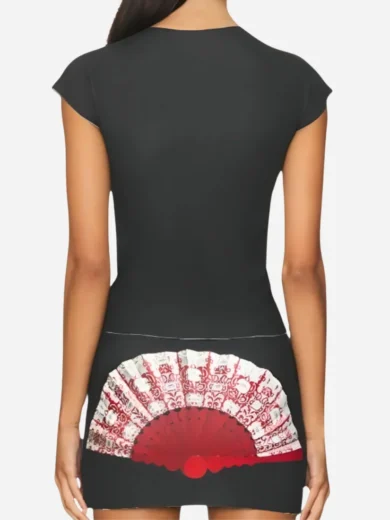 Beyond The Gates RhonniRose Mantilla Fan Print Top