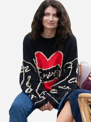 Eve Hewson Bad Sisters S02 Love Black Heart Sweater