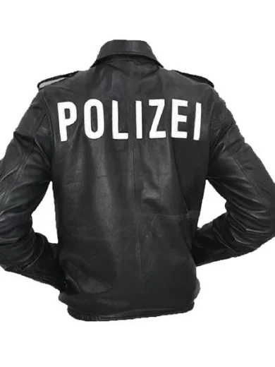 German Military Surplus Police Leather Jacket