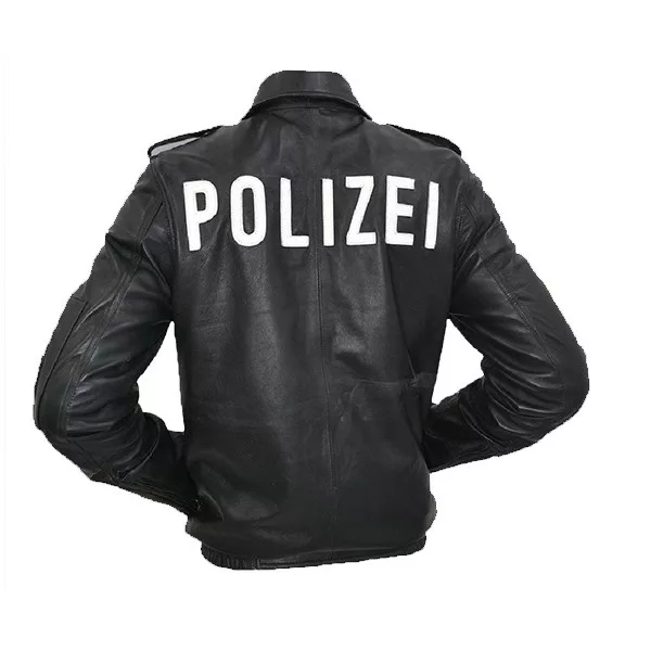 German Military Surplus Police Leather Jacket
