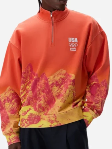 Kith Team USA Winter Mountain Orange Sweatshirt