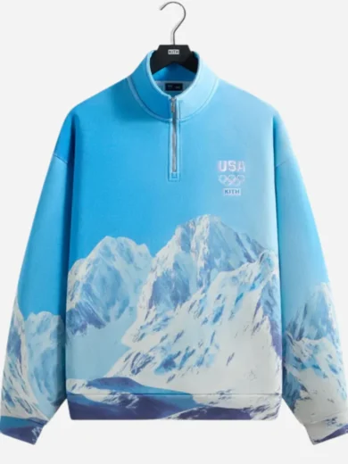 Winter Mountain Kith Team USA Sky Blue Sweatshirt