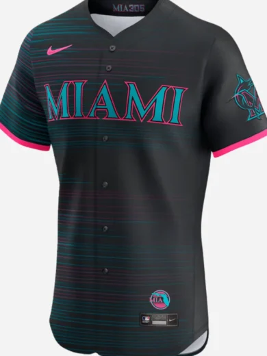 Miami Marlins Black 2025 City Connect Jersey