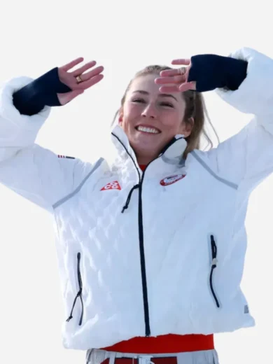 Mikaela Shiffrin Winter Olympics 2026 White Jacket