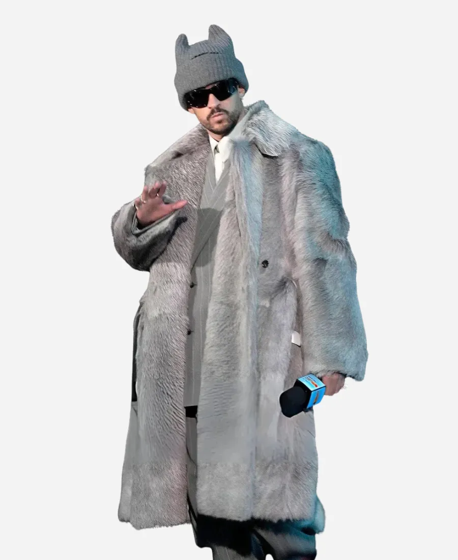 Bad Bunny Super Bowl LX Halftime Show Press Conference Fur Coat