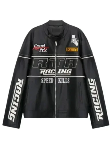 RTA Racing Black Leather Jacket