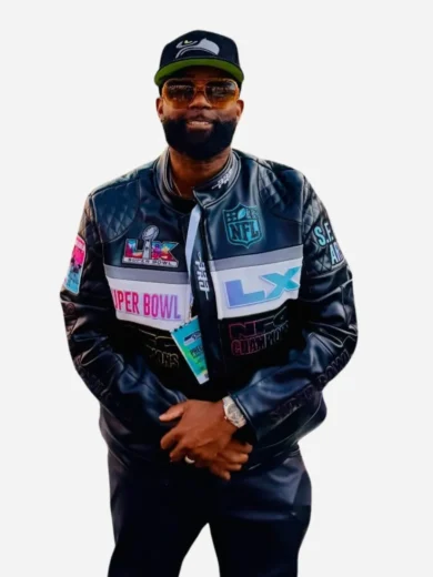 Super Bowl LX Gee Scott Sr Leather Jacket
