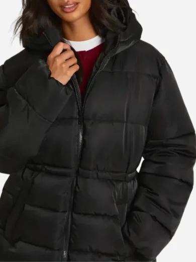 Boohoo Petite Cinched Waist Puffer Jacket