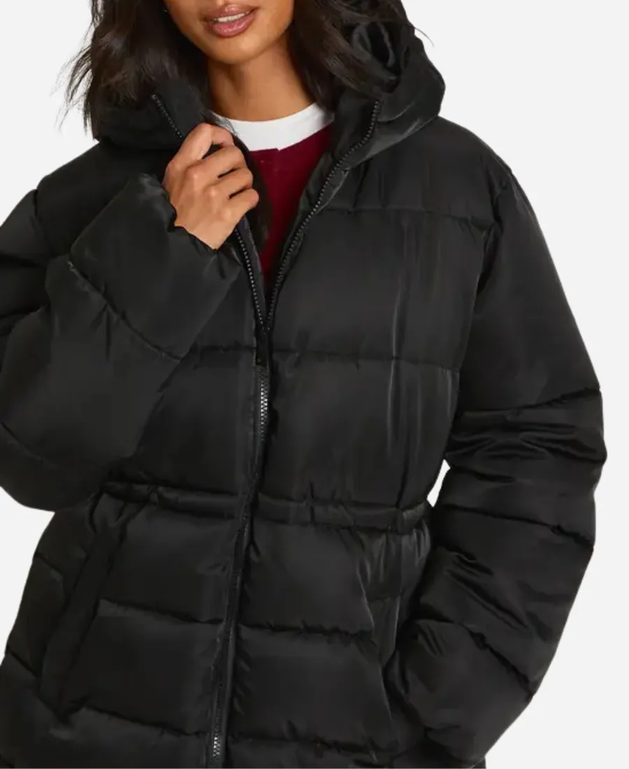 Boohoo Petite Cinched Waist Puffer Jacket