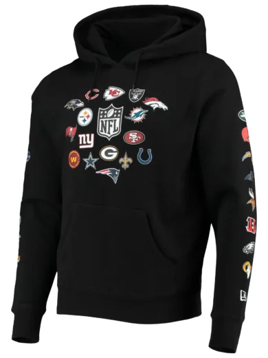NFL New Era All Teams Allover Print Pullover Black Hoodie