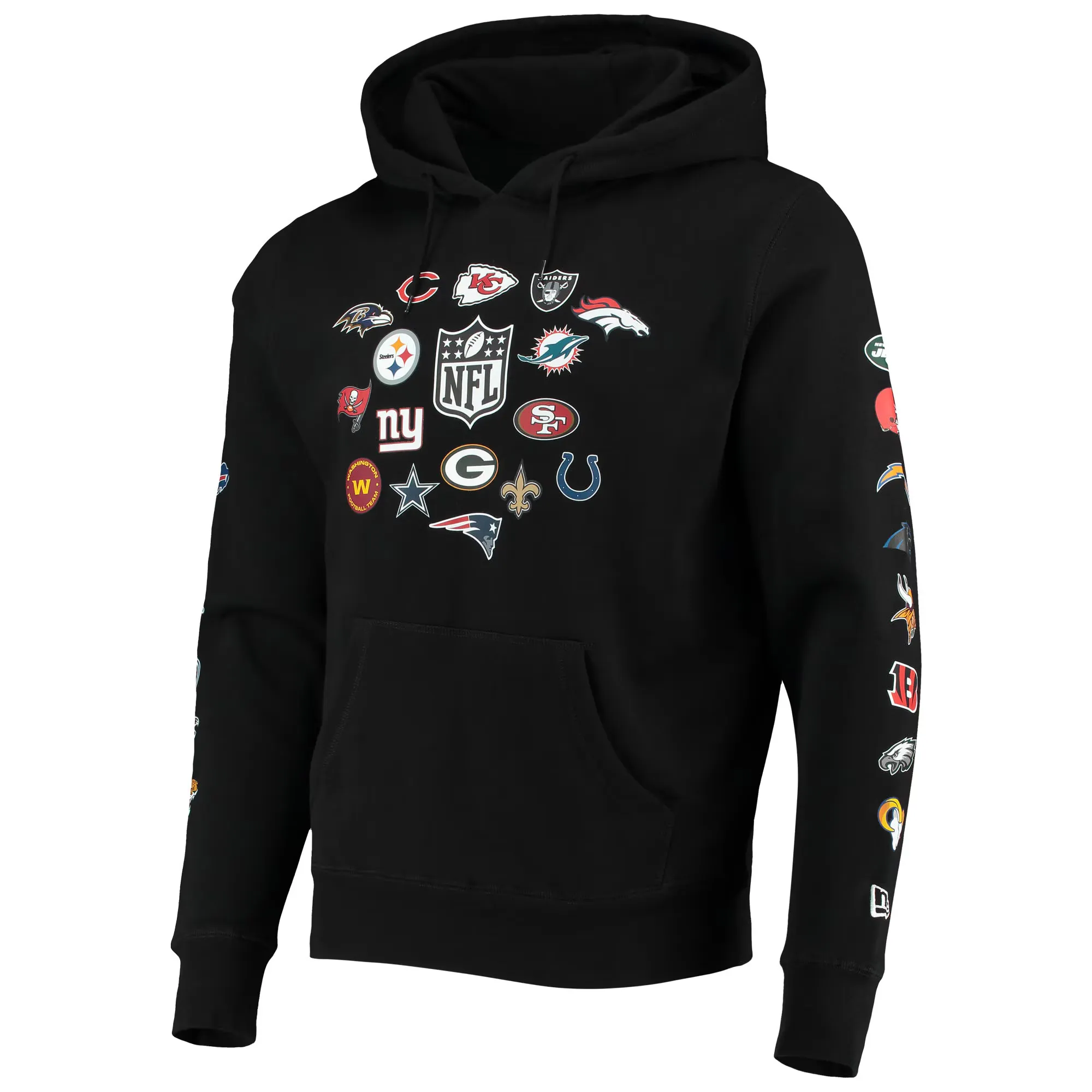 All Teams Allover Print Pullover NFL New Era Black Hoodie
