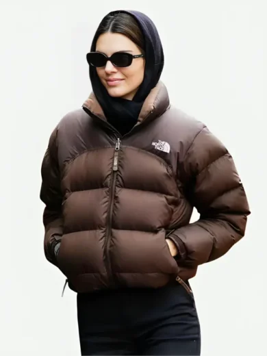 Kendall Jenner Brown North Face Puffer Jacket
