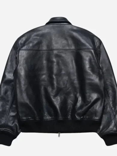 Stussy Flight Leather Black Jacket