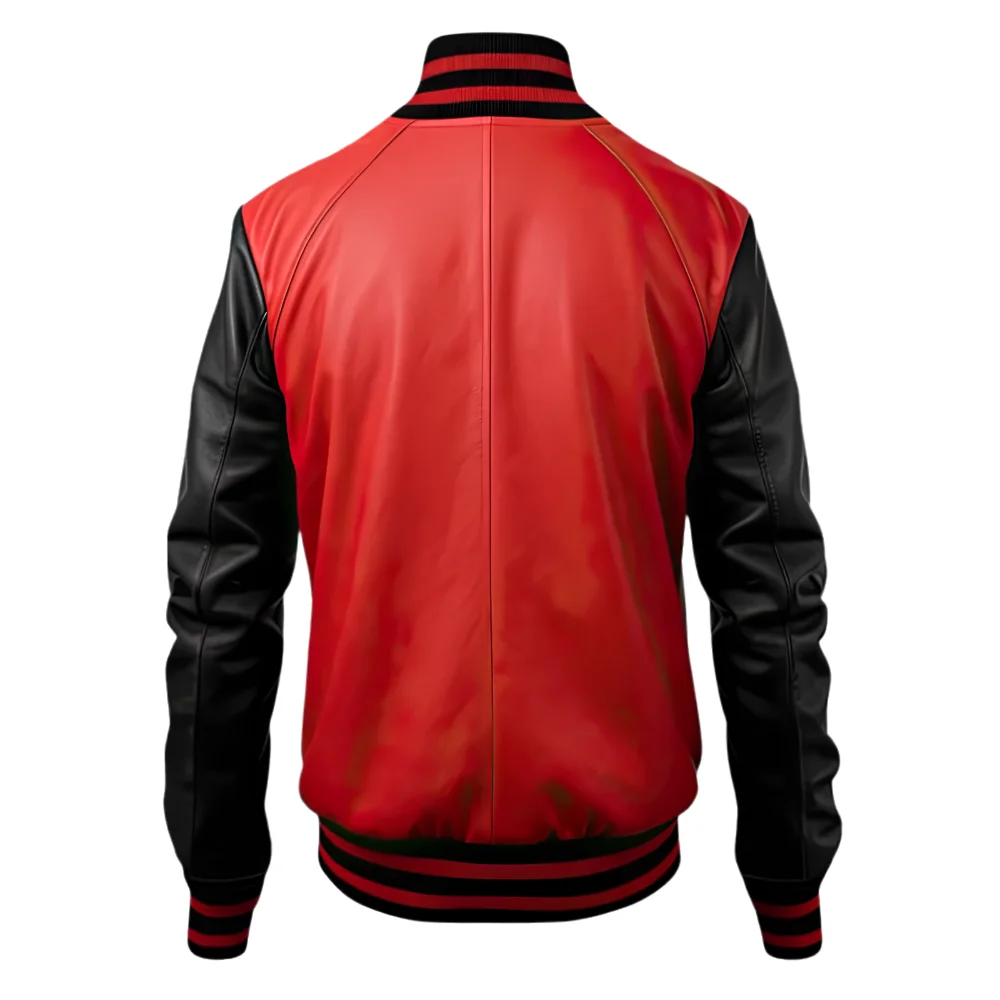 Terry-Mens-Red-and-Black-Leather-Varsity-Jacket-back